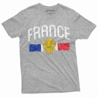 Men's France T-shirt French Patriotic Nationality Independence Day Men Women Unisex Tee Shirt French Republic Flag Coat of Arms Tee