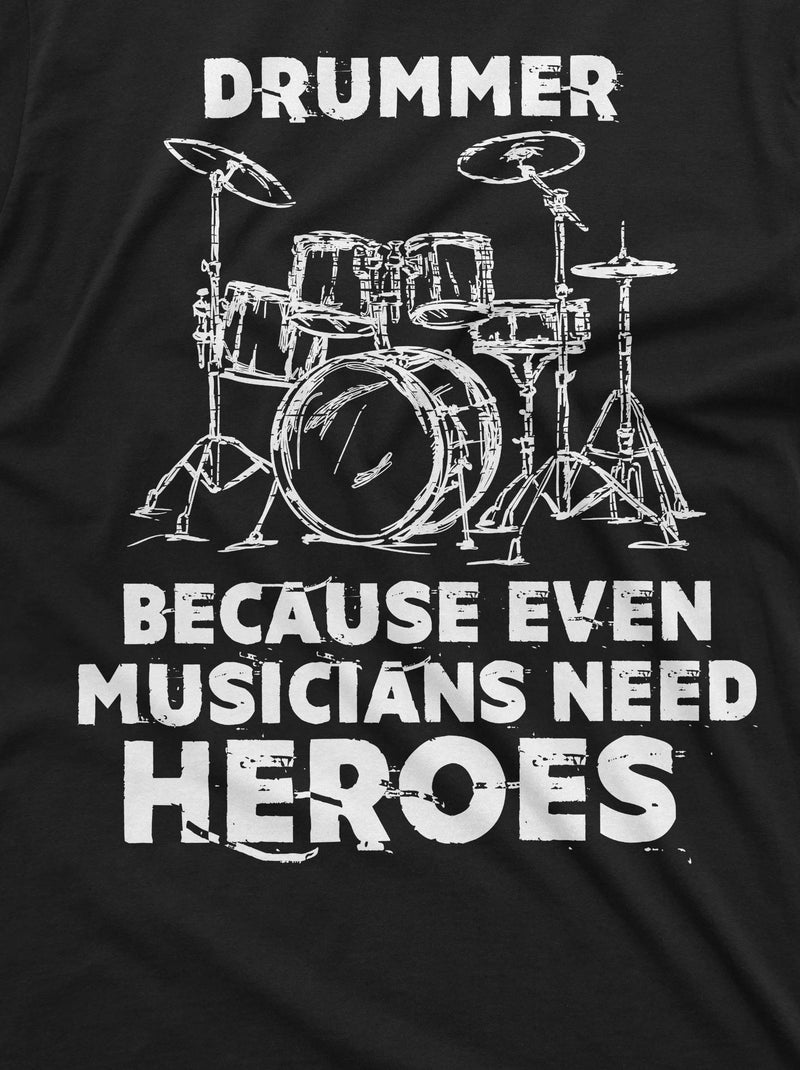Drummer T-shirt funny gift drumming music musician band tee shirt Gift for him Men&