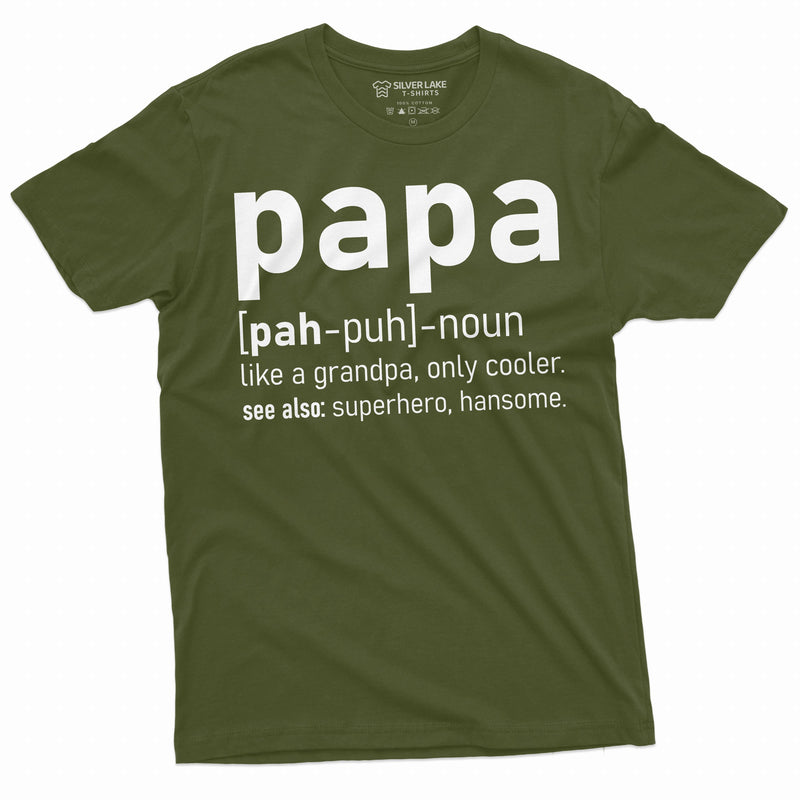 Mens Papa definition T-shirt Grandpa Tee Grandfather gift Papa t-shirt Fathers day Pop-Pop Dad Tee