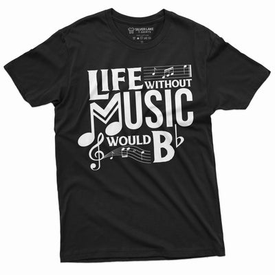 band t-shirt Life without music would be boring Tee Musical note guitar drums Tee