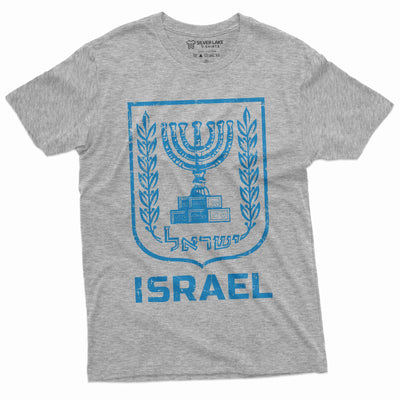 Men's Israel Flag coat of arms T-shirt Support Israel IDF Israel state emblem tee shirt