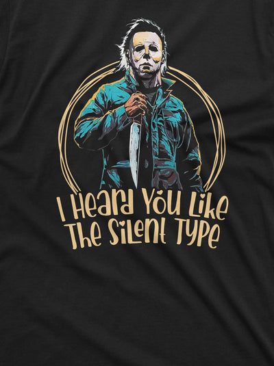 Men's Funny Valentine's day horror inspired T-shirt Michael the silent type funny valentine gift