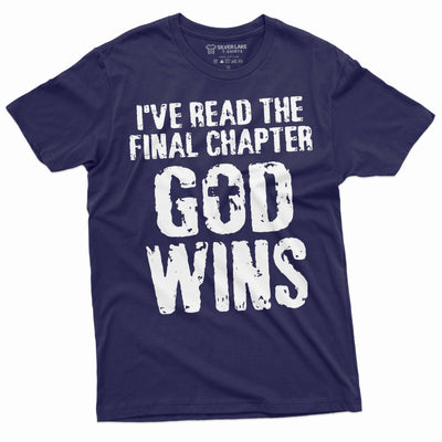 Men's Jesus Christ T-shirt Bible Verse Church Religion Christian Tee Christmas Gift God Wins shirt