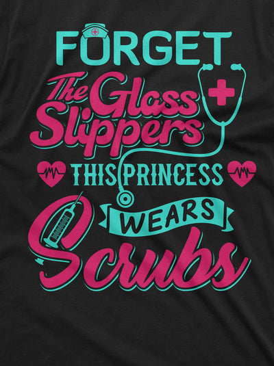 Women's Unisex Nurse T-shirt Nurses day Funny Tee Shirt this princess wears scrubs Mom Wife Gifts