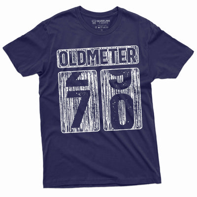 Men's 70th Birthday celebration anniversary T-shirt Funny Tee Odometer age Dad Grandpa gift Tee shirt