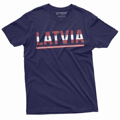 Men's Latvia T-shirt Latvian Flag Coat of arms Tee Shirt independence day heritage Tee Shirt Baltic Country Tee