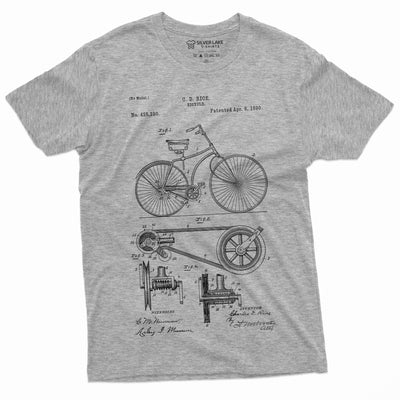 Mens Bicycle Patent 1860 T-shirt Bike History Tee shirt Riding Rider Birthday Gift invention Tee Shirt For him her