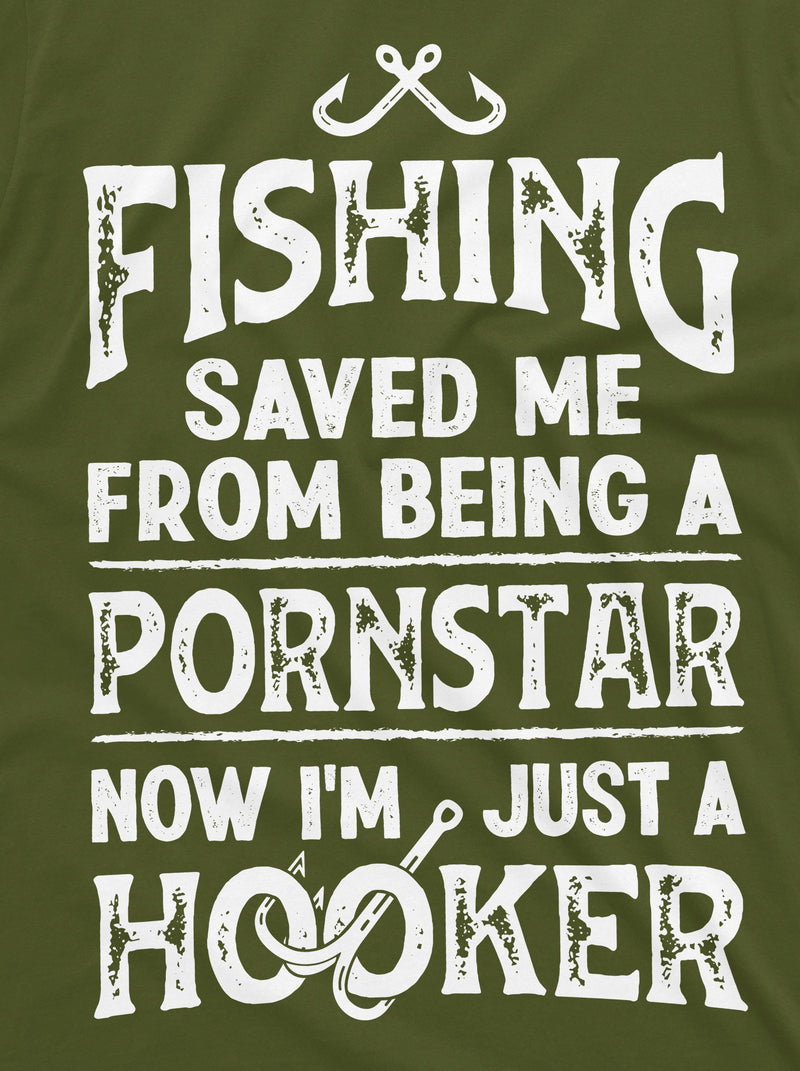 Mens Fishing Saved me from Being a Pornstar Funny T Shirt for him Fish – Silver Lake Tshirts