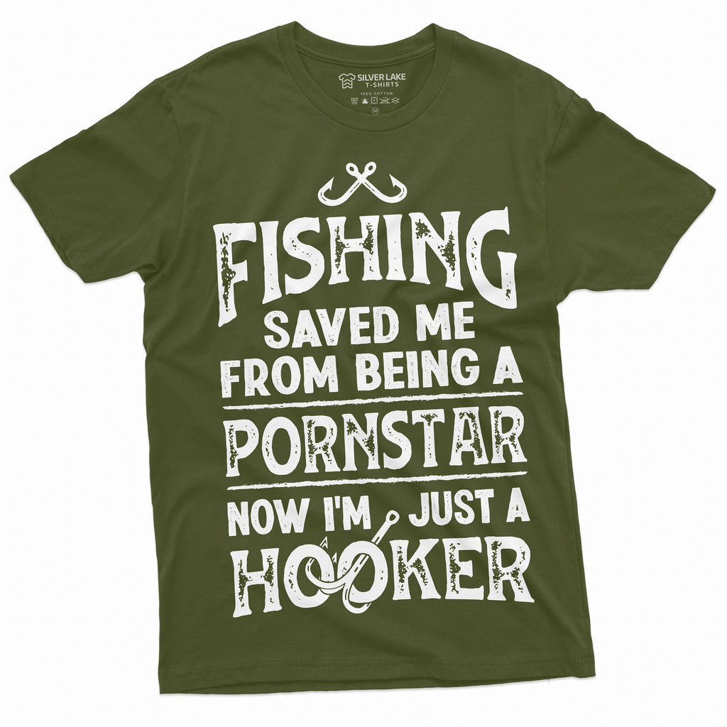 Mens Fishing Saved me from Being a Pornstar Funny T Shirt for him Fish –  SilverLakeTshirts