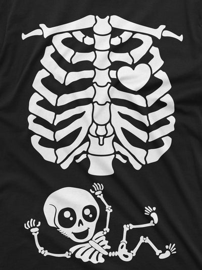Couple Skeleton T-shirts | Mens Skeleton Burger Fried Food Tee Shirt Womens non-maternity X-ray Ribcage Baby Girl Boy Tee Shirt