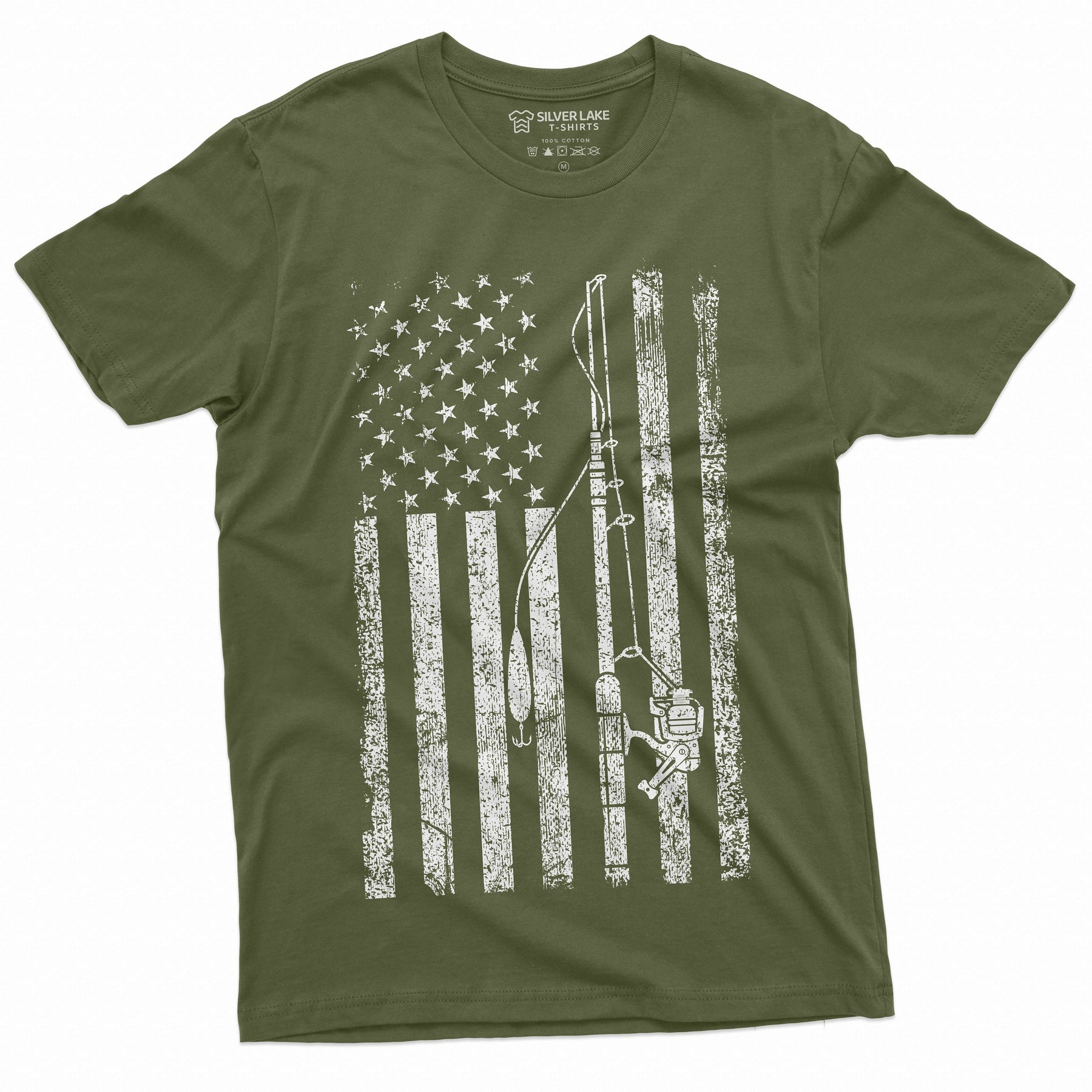 vintage American Flag Bass Fishing Patriotic gift' Men's T-Shirt
