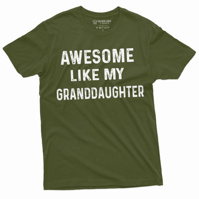 Awesome Like My Granddaughter T-shirt Mens Grandpa Gift from Grand-daughter Father's day gift ideas for Him Cool Shirt for Birthday Pop Tee