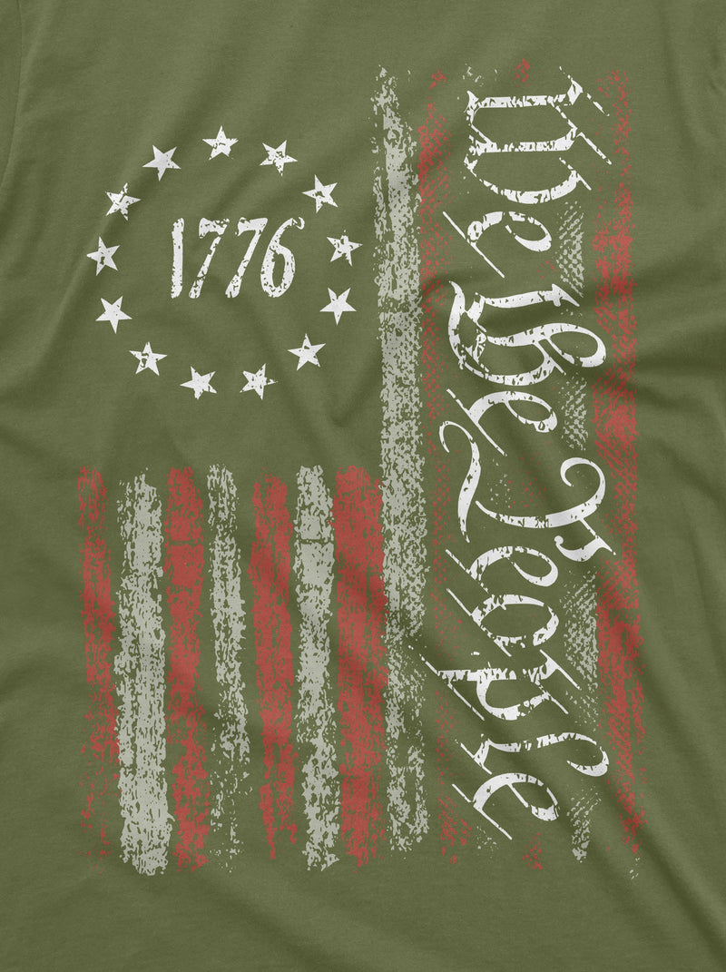 We the People Tee Shirt 1776 Independence Day 4th of July USA graphic flag print T-shirt Unisex Mens Womens Constitution Patriotic USA Tee