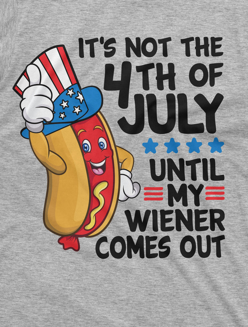 4th of July Funny Wiener T-shirt Partying Grilling Fourth Humor Gift Shirt hot dog bbq Mens offensive  Tee Shirt