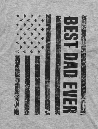 Men's Best Dad Ever T-shirt Father's Day Daddy USA Patriotic Tshirt Flag Father Shirt Tee