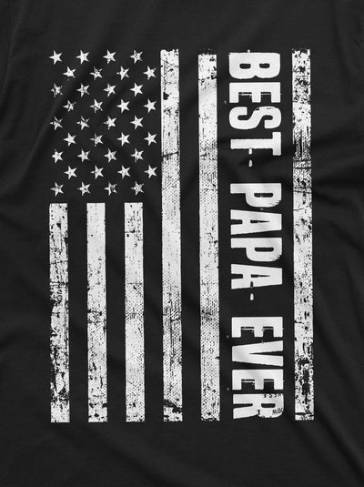 Men's Papa Shirt Fathers day best Papa ever Dad Daddy Grandpa Gift Birthday patriotic US flag Shirt for Man