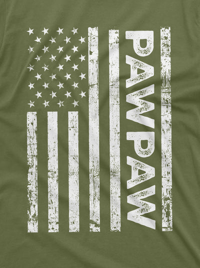 Men's PawPaw Shirt Grandpa Fathers day Christmas Birthday Gift Ideas Paw Paw Mens Tee Shirt USA Flag Patriotic Tee