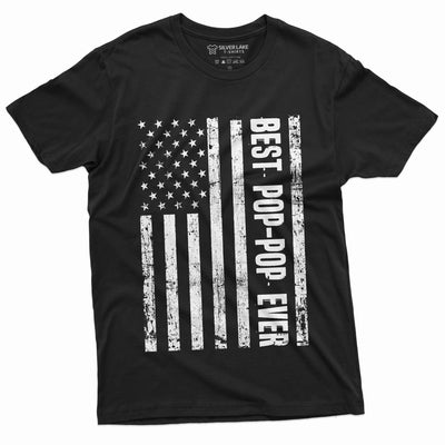 Best Pop-Pop ever Mens t-shirt Pop Grandpa Fathers day Veterans Day Papa Tee shirt Birthday USA American Flag Patriotic Shirt