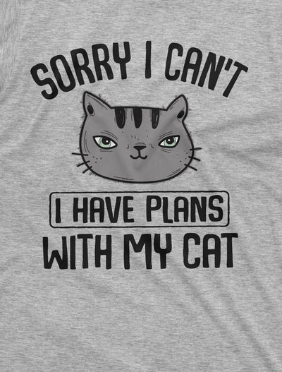 Sorry I cant I have Plans with my Cat funny Pet Lover Cat Peson T-shirt Mom Wife Grandpa Gift Tee Womens unisex Tee Shirt