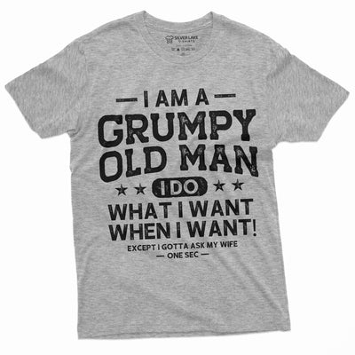 Men's Grumpy old Man Ask my wife Funny T-shirt Gift for papa Grandpa Shirt Grandfather Tee Shirt Fathers day Birthday Tee for Man