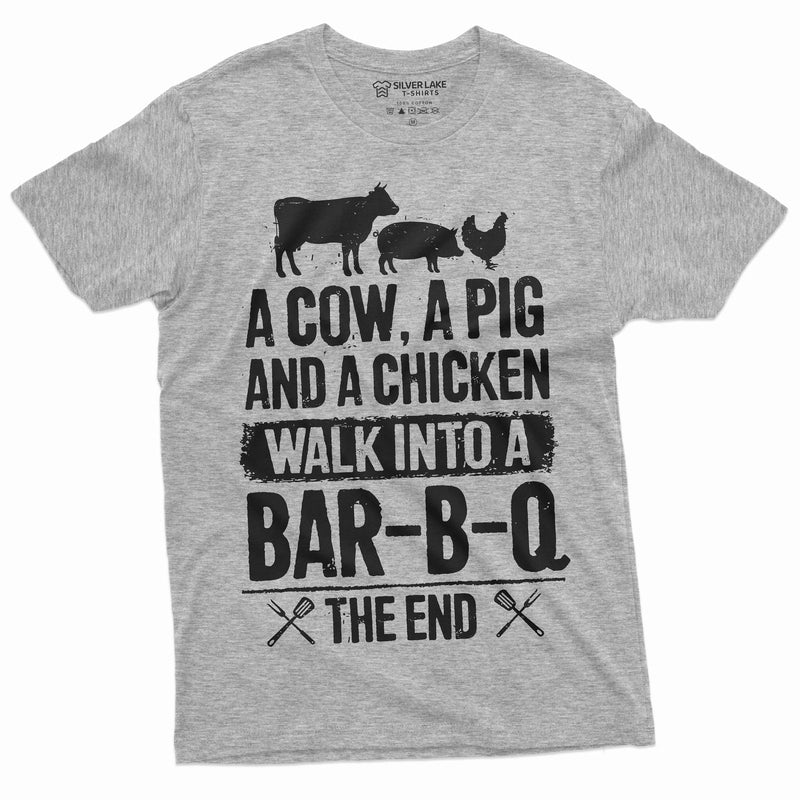 BBQ T-shirt Mens Funny BBQ Cow Pig Chicken Story Tee shirt Dad grandpa Papa Gift ideas 4th of July Christmas Gift shirt
