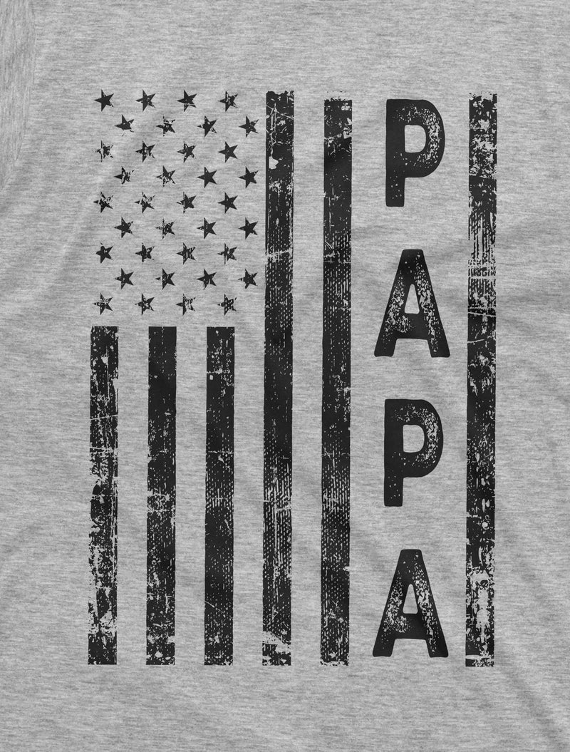 USA Flag Papa Tee Shirt Men&