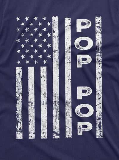 Men's Pop US flag Tee Shirt Poppop Fathers day 4th of July Patriotic Veteran dad Tee shirt Military Daddy Tee Shirt