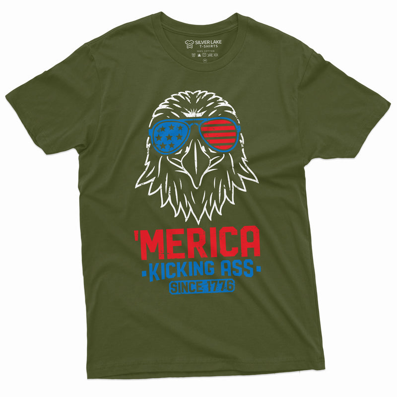 USA Eagle Merica Tee Shirt Mens Cool 4th of July 1776 independence patriotic Tee Shirt Unisex Mens Womens fourth party Tee Shirt