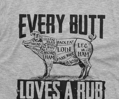 Men's BBQ Pork Butt Rub Funny Tee Shirt 4th of July Summer Barbeque Partying Cook Fathers Day dad grandpa Husband Gif T-shirt