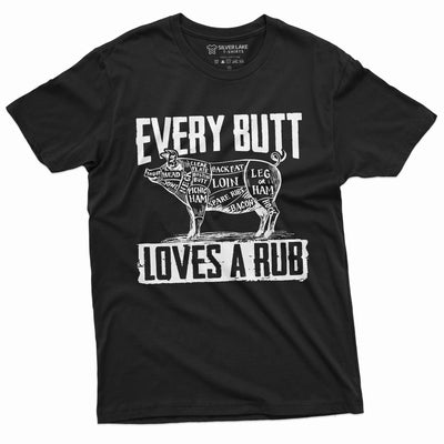 Men's BBQ Pork Butt Rub Funny Tee Shirt 4th of July Summer Barbeque Partying Cook Fathers Day dad grandpa Husband Gif T-shirt