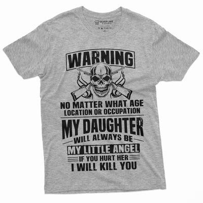 Men's Fathers day Dad Daughter T-shirt my Little Angel Papa Daddy Tee Shirt