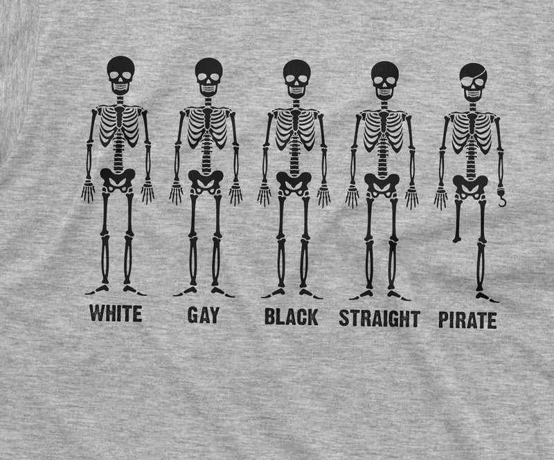 Equality Skeleton Tee Shirt White Gay Black Straight Pirate Tee Mens Womens Shirts