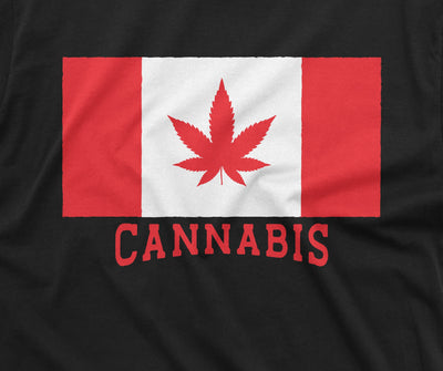 Men's Cannabis Canada Flag T-shirt Weed Leaf Marijuana Canadian Tee Shirt Funny Smoking THC Tee