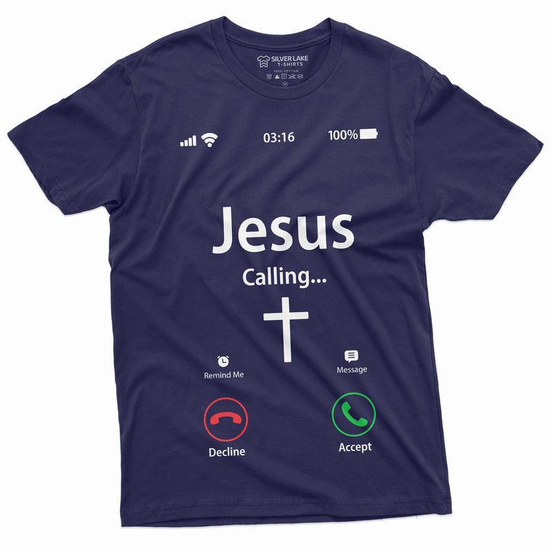 Jesus Calling Accept Decline Phone Menu Tee Shirt Church Christian Gifts Tee Womens Womens Unisex Tee