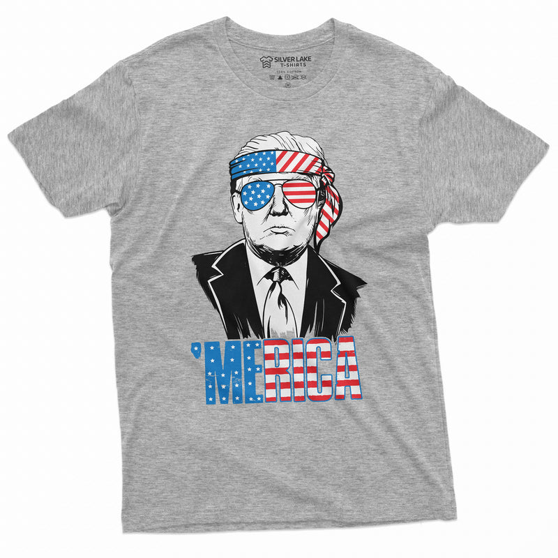 Merica USA Trump T-shirt DTJ 4th of July Cool Patriotic America Tee Mens Conservative republican Part Tee Shirt