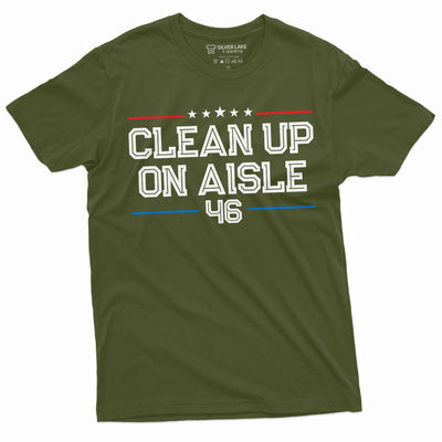 Clean Up on Aisle 46 Mens T-shirt Anti Biden Pro Republican Trump Conservative Party Shirt Man Political Tees