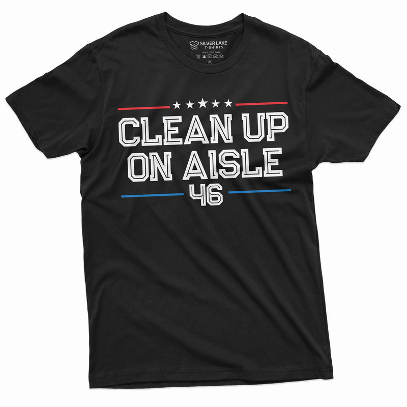 Clean Up on Aisle 46 Mens T-shirt Anti Biden Pro Republican Trump Conservative Party Shirt Man Political Tees