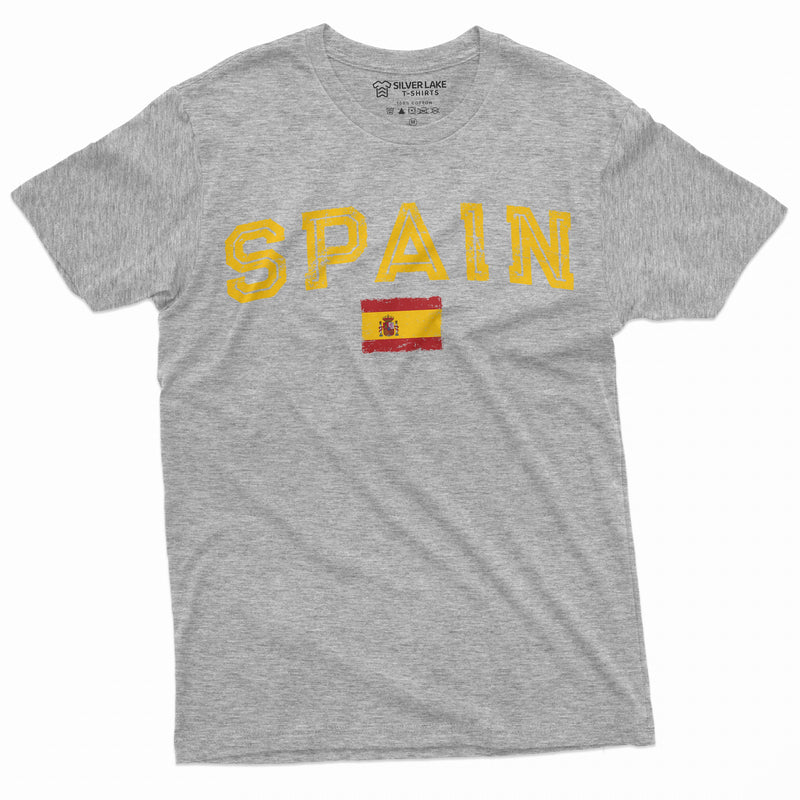 Spain España T-shirt Spanish Flag Coat of arms National Patriotic Tee Shirt Soccer Football Mens Womens Spanish Flag Tee