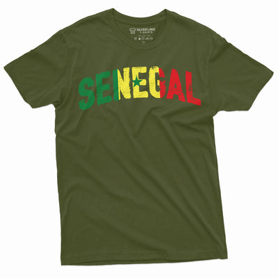 Senegal T-shirt Republic of Senegal Flag Text National Symbolism Mens Unisex Patriotic Senegalese T-shirt