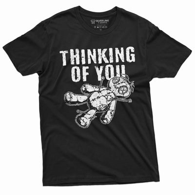 Funny Thinking of our Missing T-shirt Halloween Creepy Voodoo Doll Horror Tee Shirt Funny Tee Mens Shirt