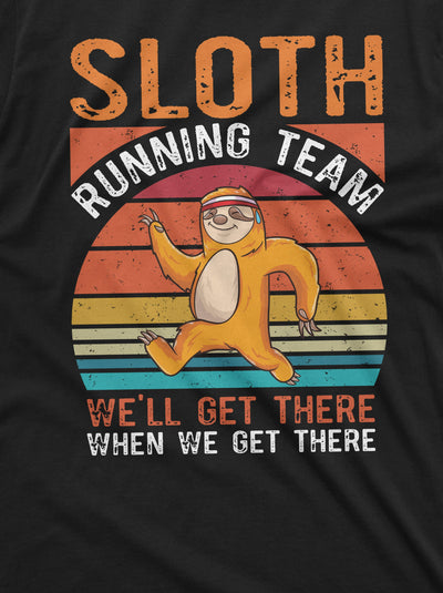 Sloth Running Team Funny Tee Shirt Running Runner Marathon Tee Mens Womens Unisex Jogging Running Shirt