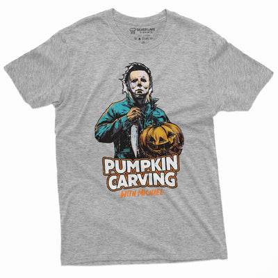 Halloween Horror Movie T-shirt Pumpkin Carving Mens Tshirt Costume Party Tee Shirt