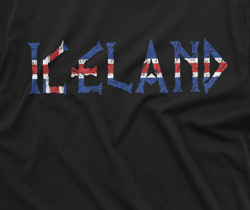 Iceland T-shirt Ísland Mens Womens Tee Icelandic Flag Coat of Arms Nordic Viking Tee Shirt