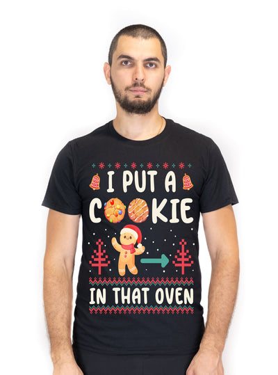 Couple Christmas Matching Shirts There is  a cookie in this Oven Maternity Pregnancy Tee shirt Baking Cookie New baby announcement Tees