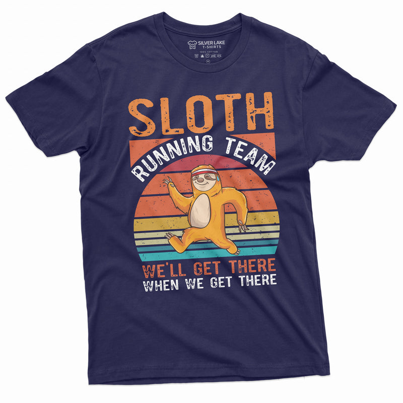 Sloth Running Team Funny Tee Shirt Running Runner Marathon Tee Mens Womens Unisex Jogging Running Shirt