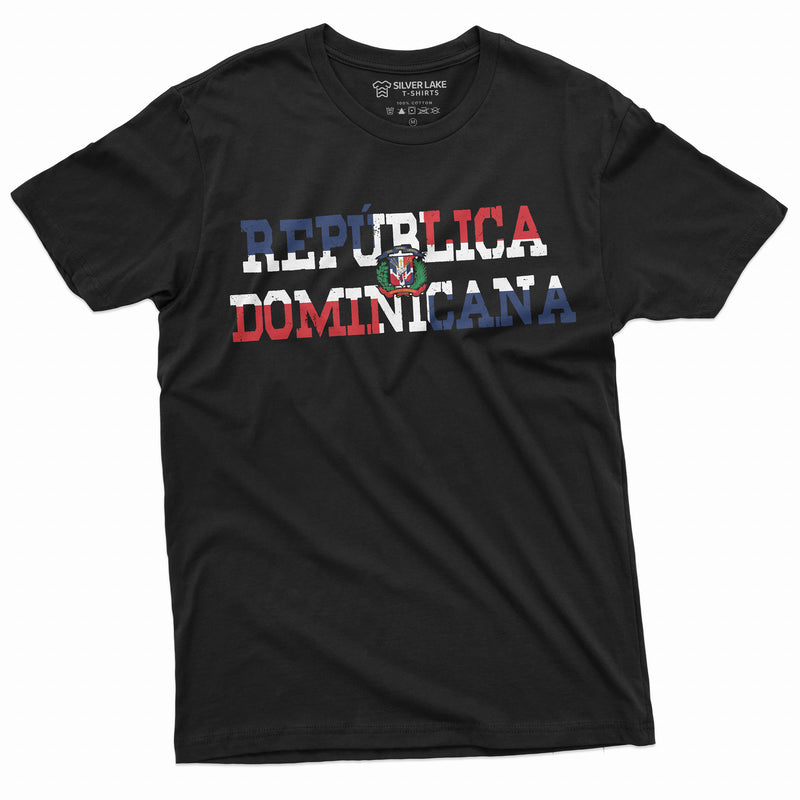 República Dominicana T-shirt Dominican Republic Flag Coat of Arms Patriotic Tee Shirt Mens Womens Unisex Country nation Tee Shirt - SilverLakeTshirts