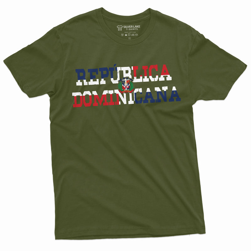 República Dominicana T-shirt Dominican Republic Flag Coat of Arms Patriotic Tee Shirt Mens Womens Unisex Country nation Tee Shirt - SilverLakeTshirts