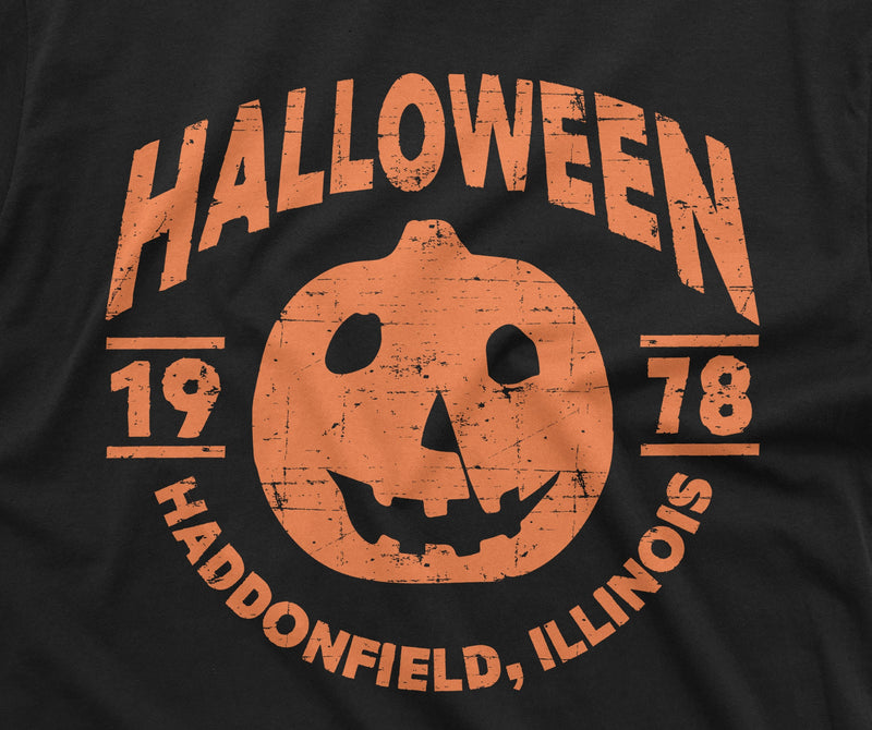 Halloween Pumpkin T-shirt Movie Popular culture 1978 Haddonfield, Illinois Tee Shirt Costume Halloween Tee Mens Womens Unisex Tee Shirt