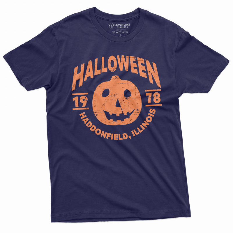 Halloween Pumpkin T-shirt Movie Popular culture 1978 Haddonfield, Illinois Tee Shirt Costume Halloween Tee Mens Womens Unisex Tee Shirt