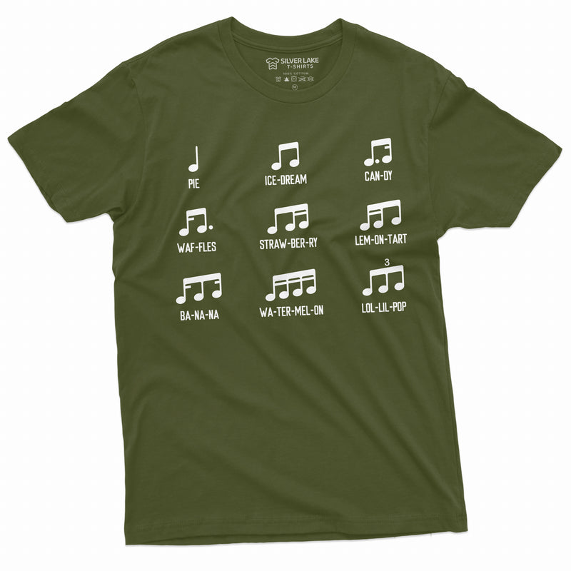 funny musical notes t-shirt music band gifts guitar piano violin gift ideas Mens Womens tee